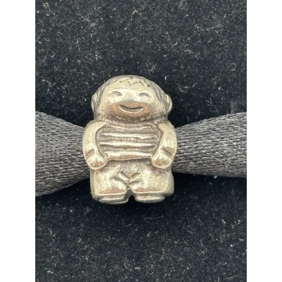 Pandora Authentic Sterling Silver ALE 925 Happy Boy Charm Bead Retired #790360 - Picture 1 of 4